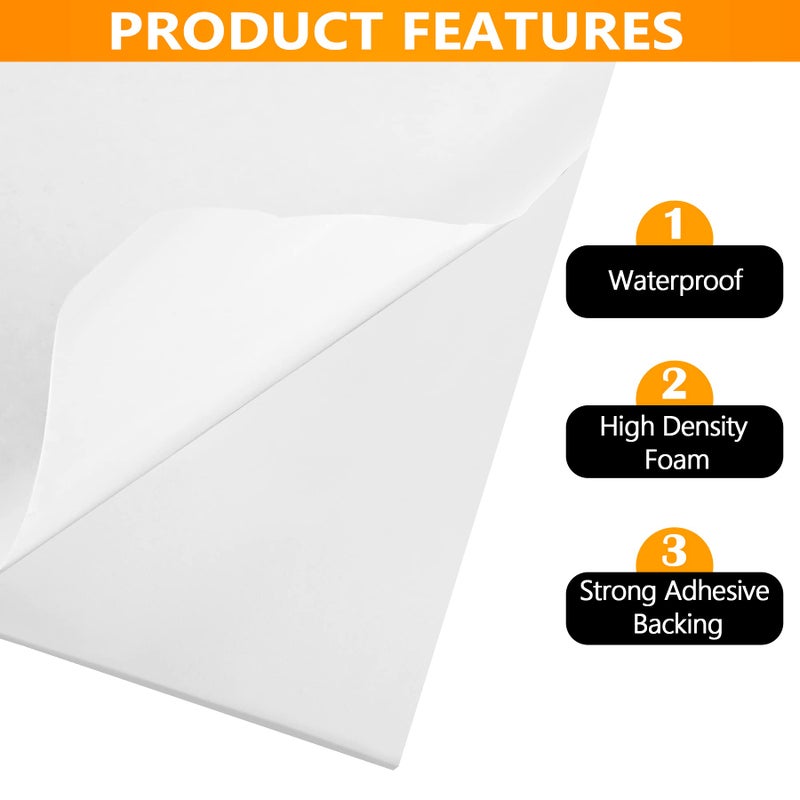 ToLanbbt Sponge Neoprene Foam Rubber Sheet with Adhesive  12 in x 60 in x 1/2 in Multi-Function Soundproof High Density Waterproof Rubber Mat  Perfect Cosplay Easy Cut DIY Neoprene Padding Roll - White - Image 4